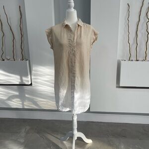 Chic Cream Ombre Shirt Dress
